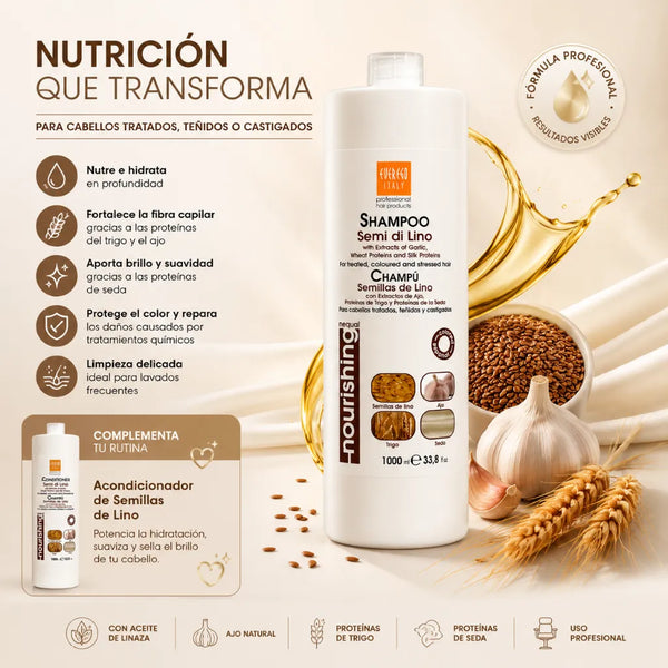 Champú de Semillas de Lino – Nutrición y Luminosidad Profesional | 1000 ml