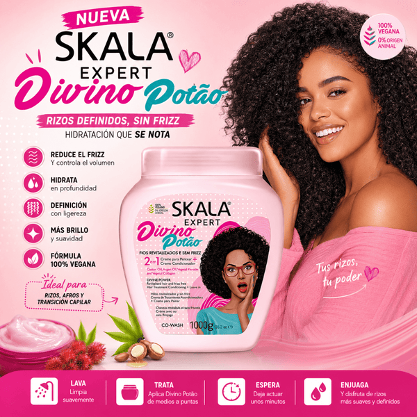 SKALA – Mascarilla Vegana Antifrizz para Cabello Rizado y Afro Divino Potão 1000g