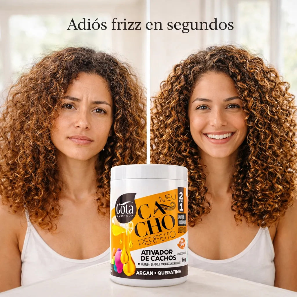 Gota Dourada – Activador de Rizos con Aceite de Argán y Queratina para Cabello Rizado 1kg