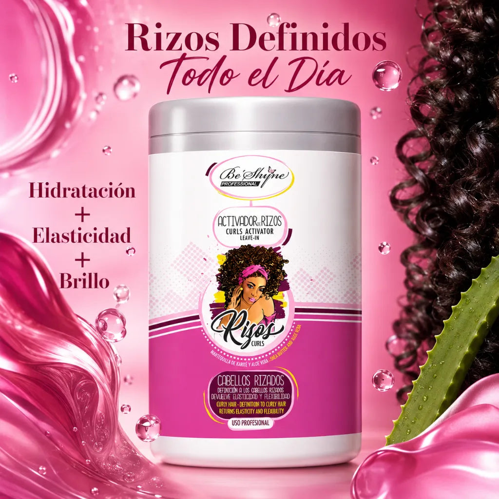 Be´Shyne – Activador de Rizos con Keratina y Pro Vitaminas B5 para Cabello Rizado 1kg