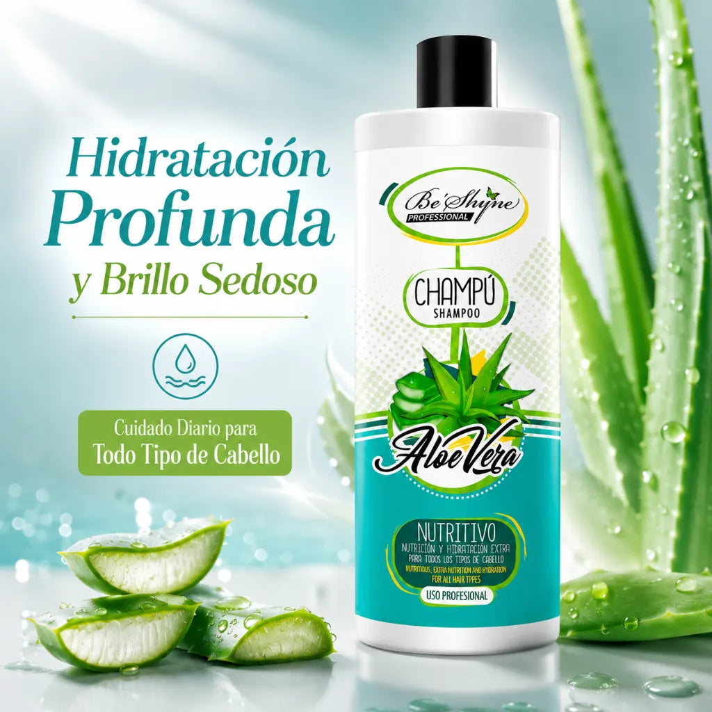 Be´Shyne – Champú Aloe Vera Nutritivo para Todo Tipo de Cabello 1L