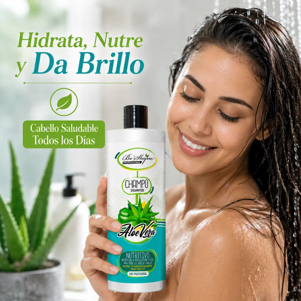 Be´Shyne – Champú Aloe Vera Nutritivo para Todo Tipo de Cabello 1L