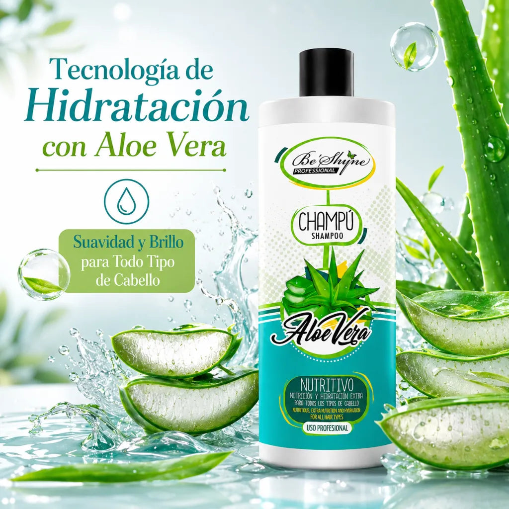 Be´Shyne – Champú Aloe Vera Nutritivo para Todo Tipo de Cabello 1L