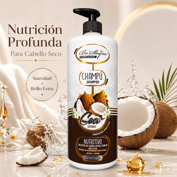 Beshyne – Champú Nutritivo con Coco y Aceite de Argán para Cabello Seco 1L