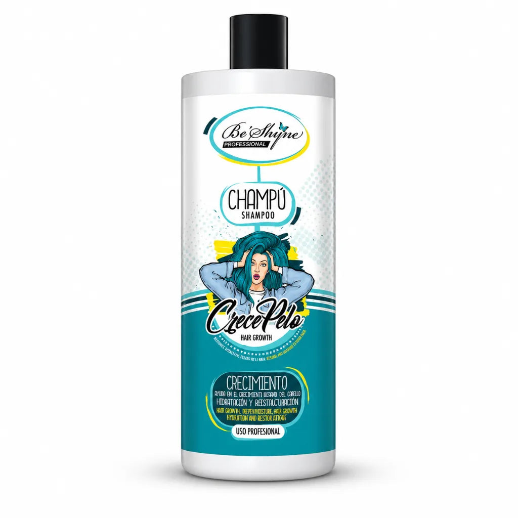 Be'Shyne – Champú Crece Pelo con Biotina y Pantenol para Cabello Frágil 1000ml
