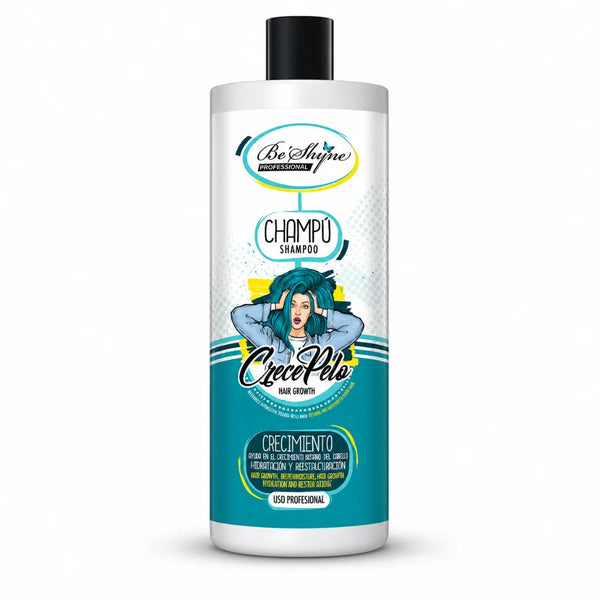 Be'Shyne – Champú Crece Pelo con Biotina y Pantenol para Cabello Frágil 1000ml
