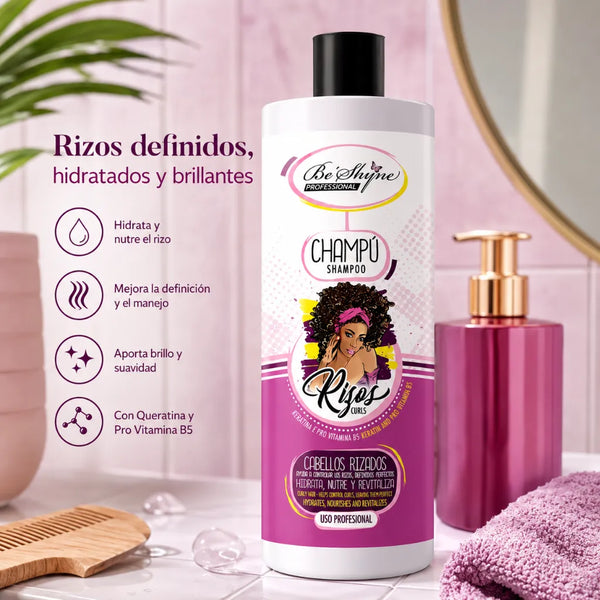Be’Shyne – Champú para Rizos con Queratina y Pro Vitamina B5 1000ml