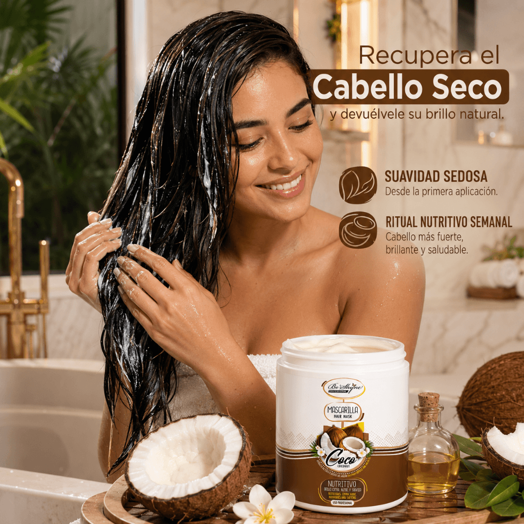 Be´Shyne – Mascarilla Capilar Nutritiva Coco y Argán para Cabello Seco 1kg