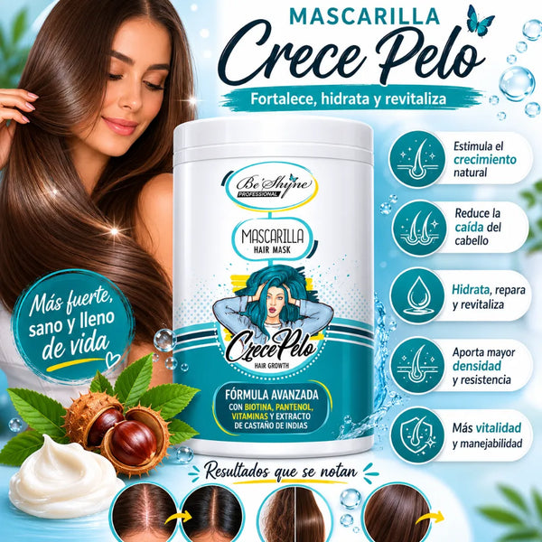 Be’Shyne – Mascarilla Capilar para Crecimiento del Cabello con Biotina y Pantenol 1L