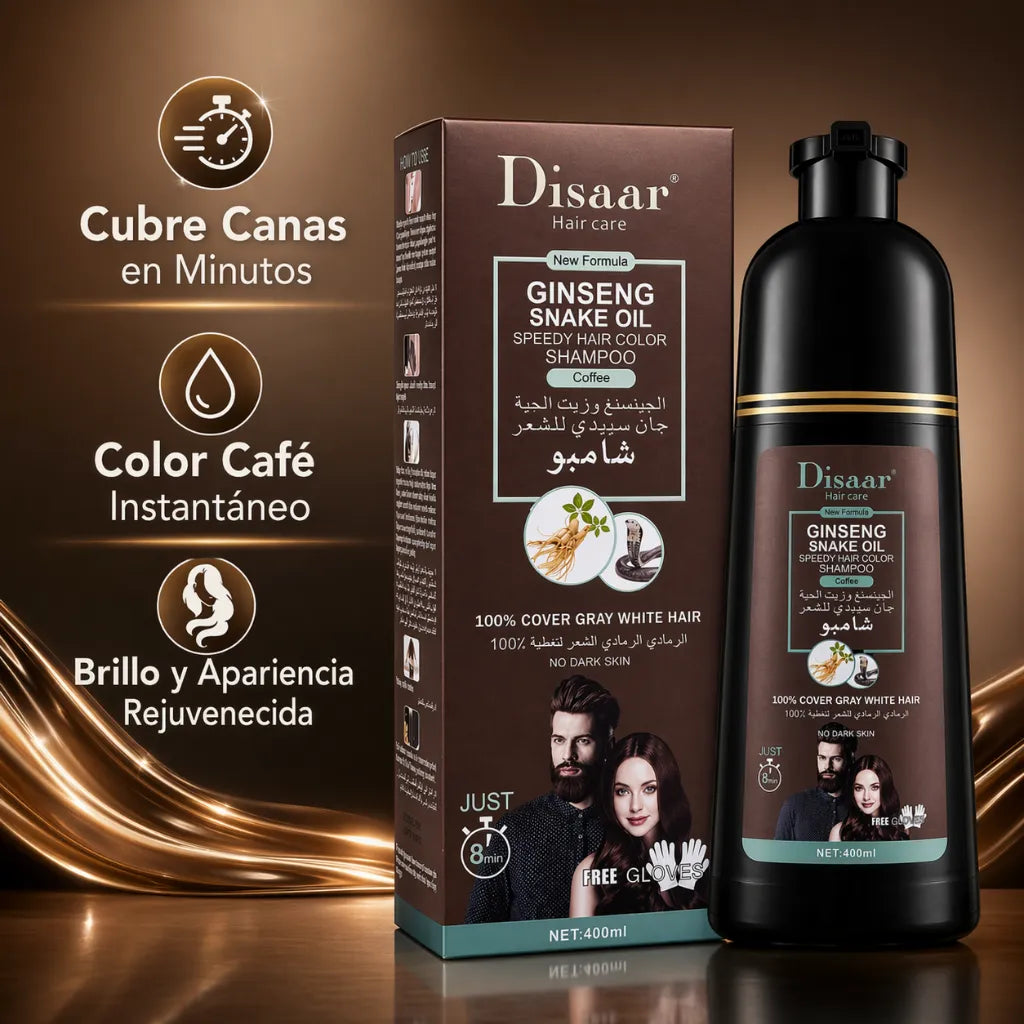 DISAAR – Champú Color Café cubre Canas con Colágeno y Aceite de Argán  400ml