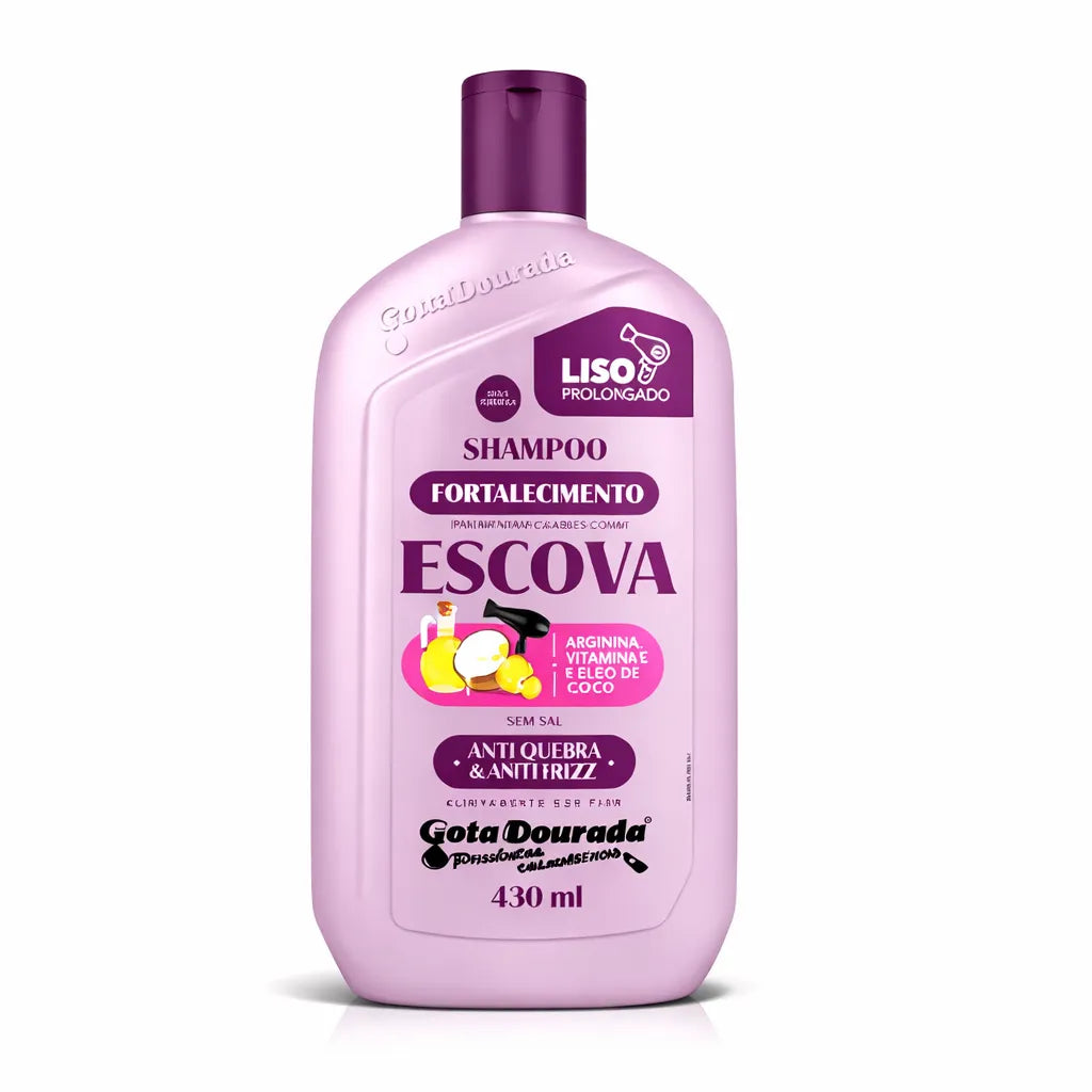 Gota Dourada – Champú Fortalecimiento con Arginina y Coco para Protección Térmica 430ml
