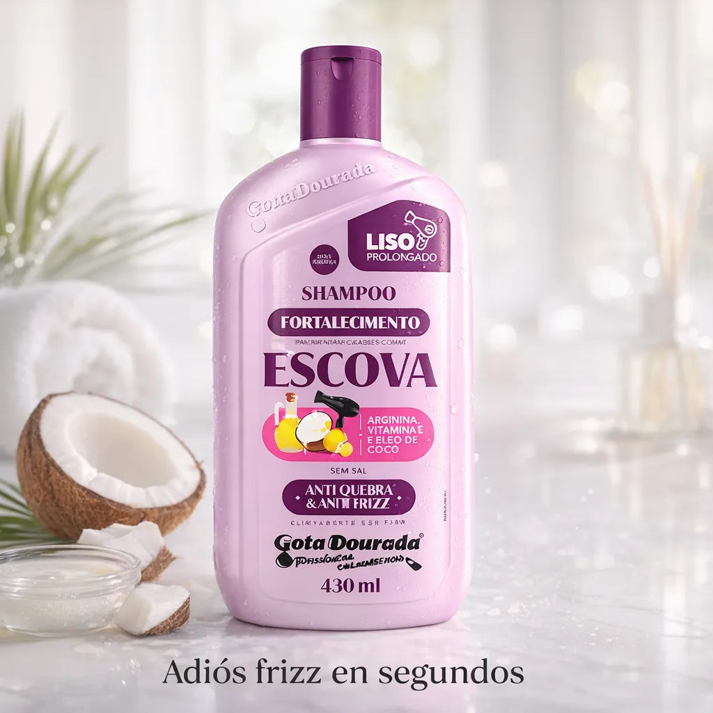 Gota Dourada – Champú Fortalecimiento con Arginina y Coco para Protección Térmica 430ml