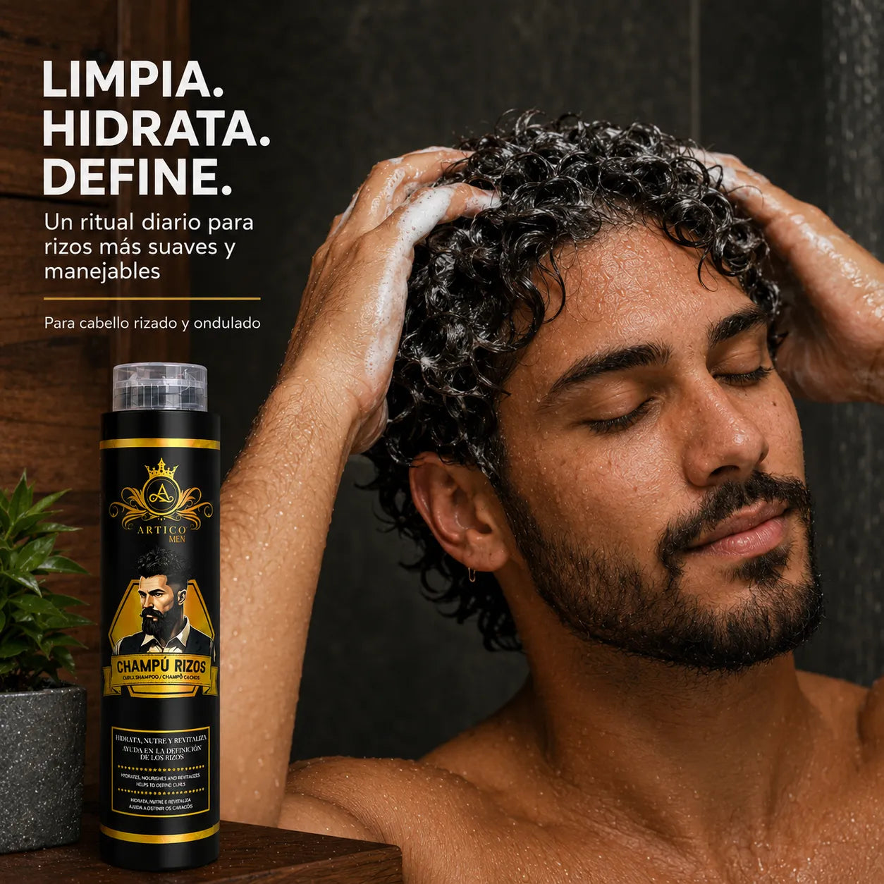 Ártico Men® – Champú para Cabello Rizado y Ondulado 400 ml