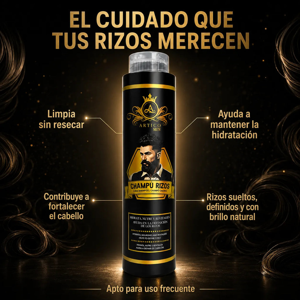 Ártico Men® – Champú para Cabello Rizado y Ondulado 400 ml