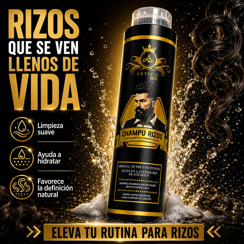 Ártico Men® – Champú para Cabello Rizado y Ondulado 400 ml