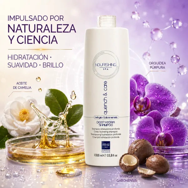 Ever Ego Italy– Champú Hidratante para Cabello Seco y Dañado con Irvingia Gabonensis 1000ml