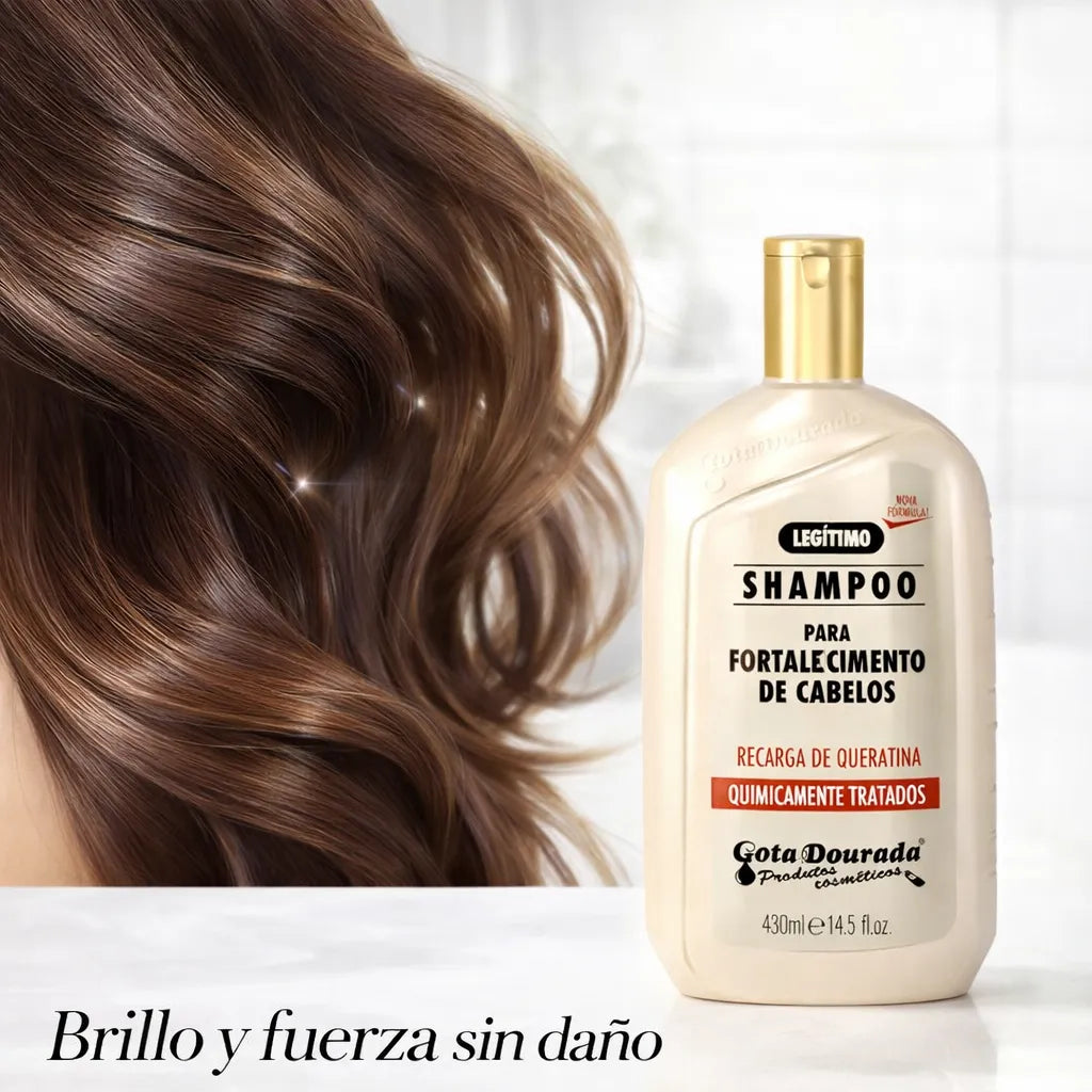 Gota Dourada – Champú Recarga de Queratina para Cabello Tratado Químicamente 430ml