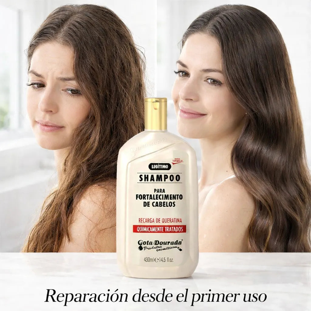 Gota Dourada – Champú Recarga de Queratina para Cabello Tratado Químicamente 430ml