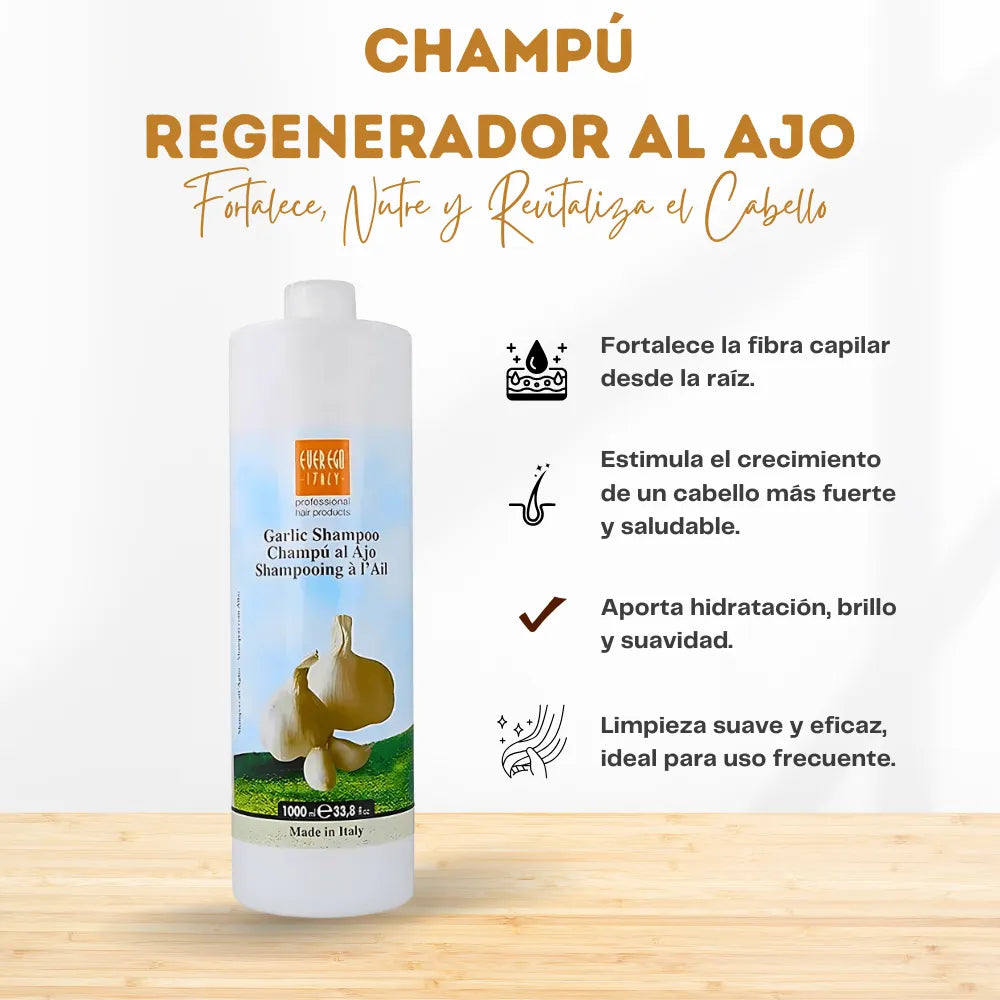 Champú Regenerador al Ajo – Fortalece, Nutre y Revitaliza el Cabello Tratado | 1000/300 ml