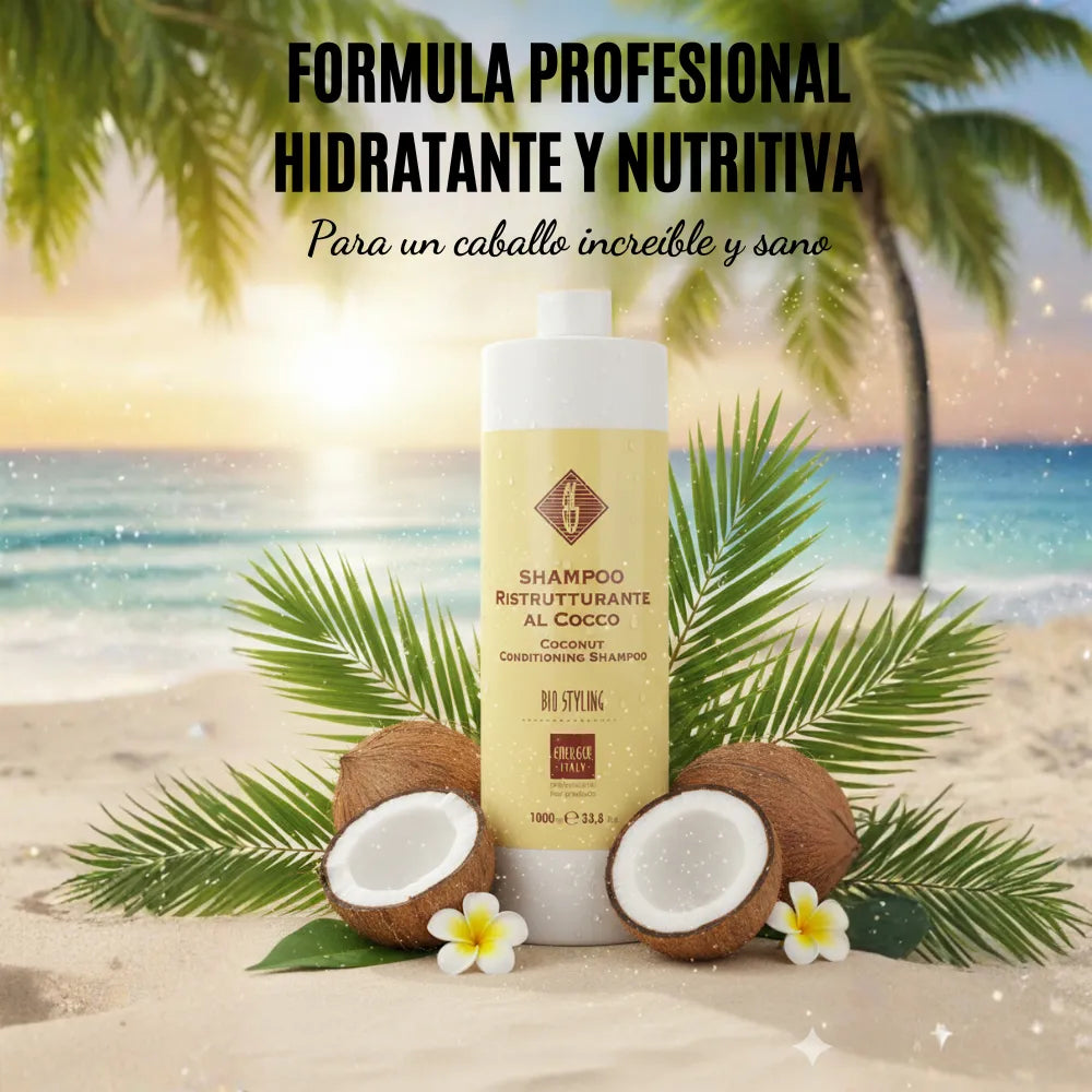 Champú Hidratante de Coco – 1000 ml | Repara, Nutre y Fortalece el Cabello Seco o Dañado