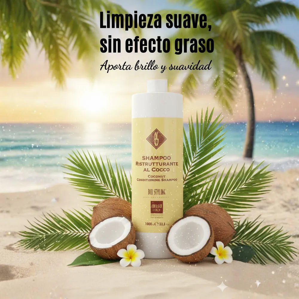 Champú Hidratante de Coco – 1000 ml | Repara, Nutre y Fortalece el Cabello Seco o Dañado