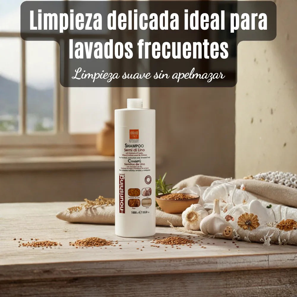 Champú de Semillas de Lino – Nutrición y Luminosidad Profesional | 1000 ml