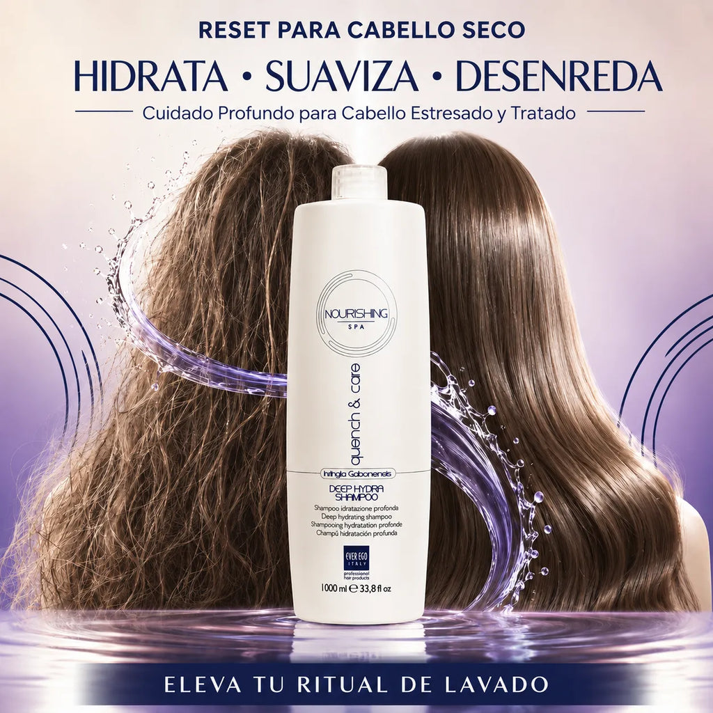 Ever Ego Italy– Champú Hidratante para Cabello Seco y Dañado con Irvingia Gabonensis 1000ml