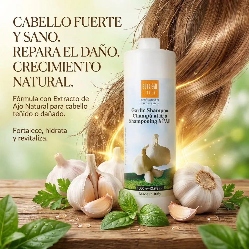 Champú Regenerador al Ajo – Fortalece, Nutre y Revitaliza el Cabello Tratado | 1000/300 ml