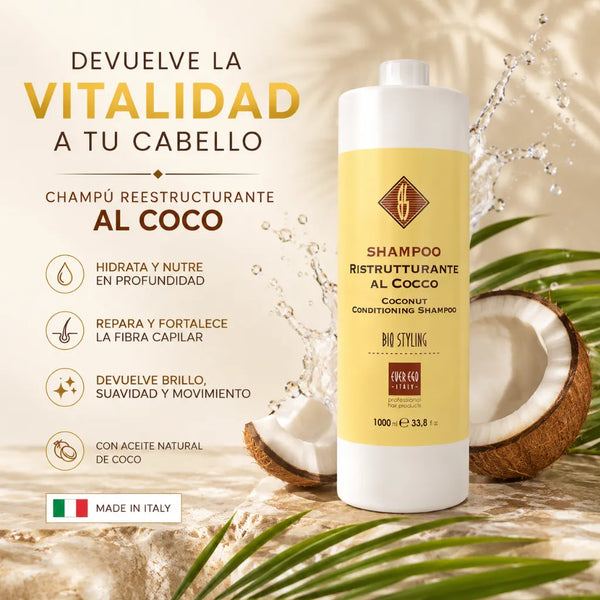 Champú Hidratante de Coco – 1000 ml | Repara, Nutre y Fortalece el Cabello Seco o Dañado