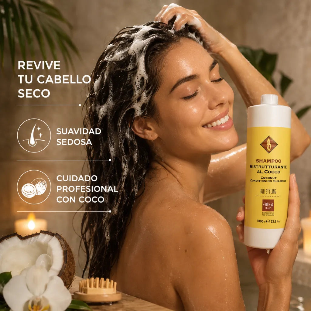 Champú Hidratante de Coco – 1000 ml | Repara, Nutre y Fortalece el Cabello Seco o Dañado
