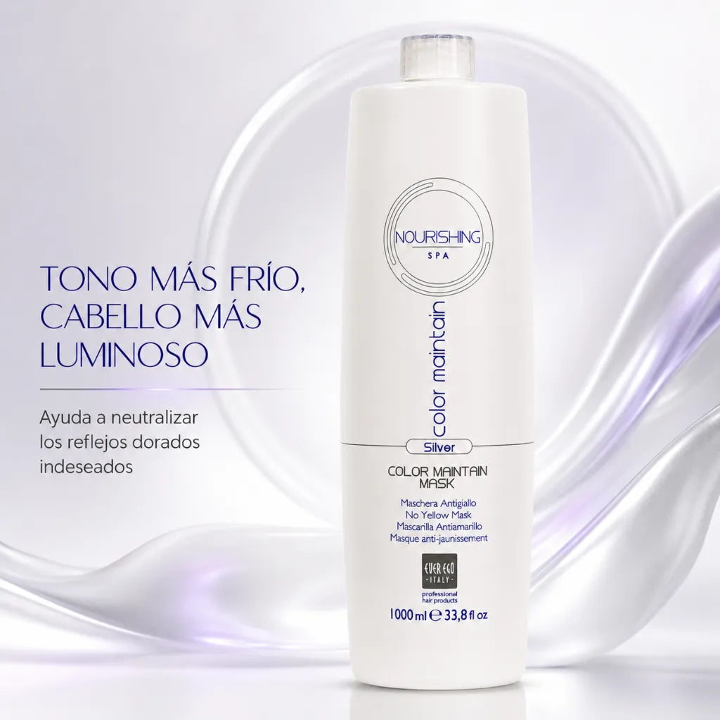 Ever Ego – Champú Silver Protector del Color con Aloe Vera para Cabello Teñido o con Canas 1000ml