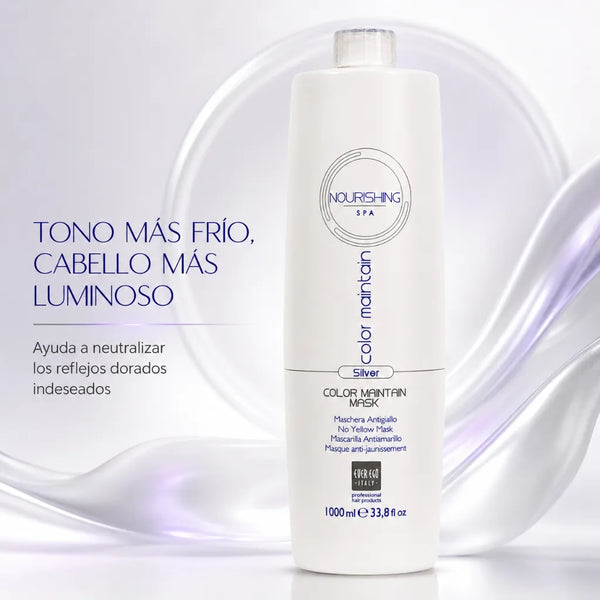 Ever Ego – Champú Silver Protector del Color con Aloe Vera para Cabello Teñido o con Canas 1000ml