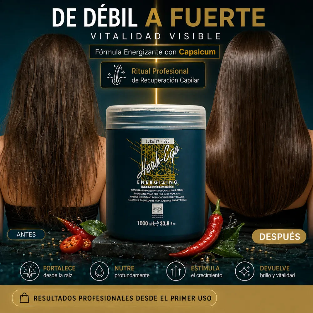 Mascarilla Energizante al Extracto de Pimiento – Fortalecimiento y Vitalidad Capilar | 1000 ml