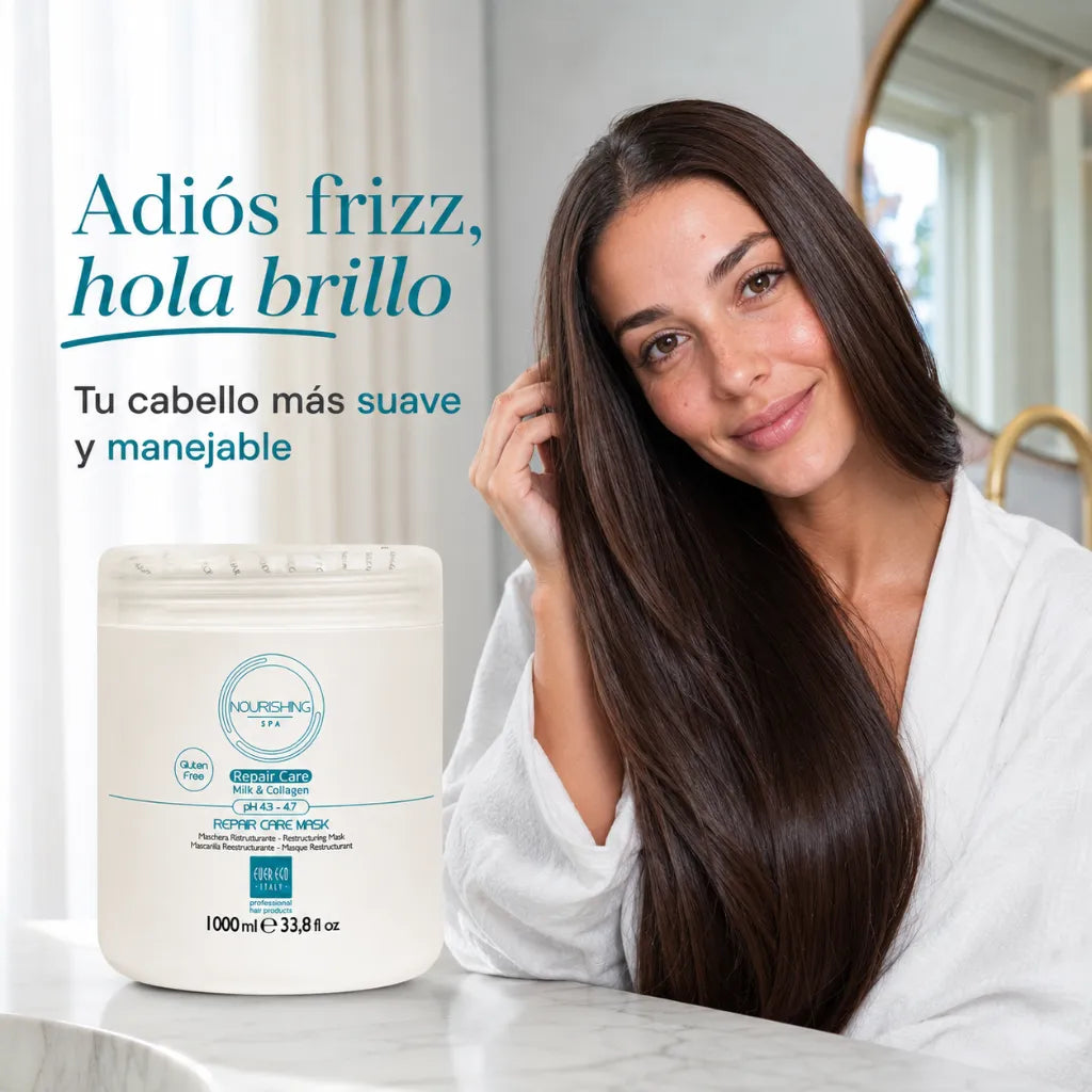 Ever Ego Italy – Mascarilla Restructurante con Colágeno y Proteína de Leche para Cabello Dañado 1000ml