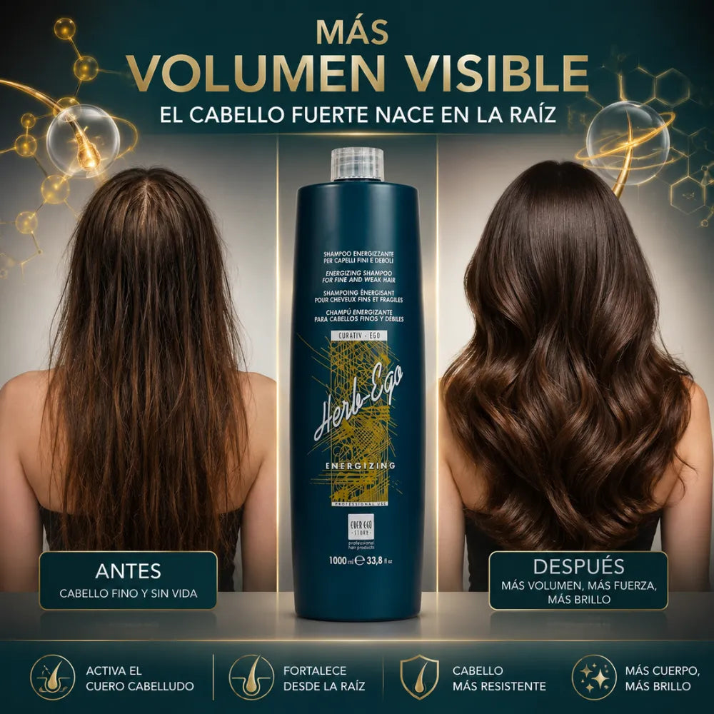 Champú Energizante al Extracto de Pimiento – Fuerza y Vitalidad para Cabellos Finos y Débiles | 1000 ml