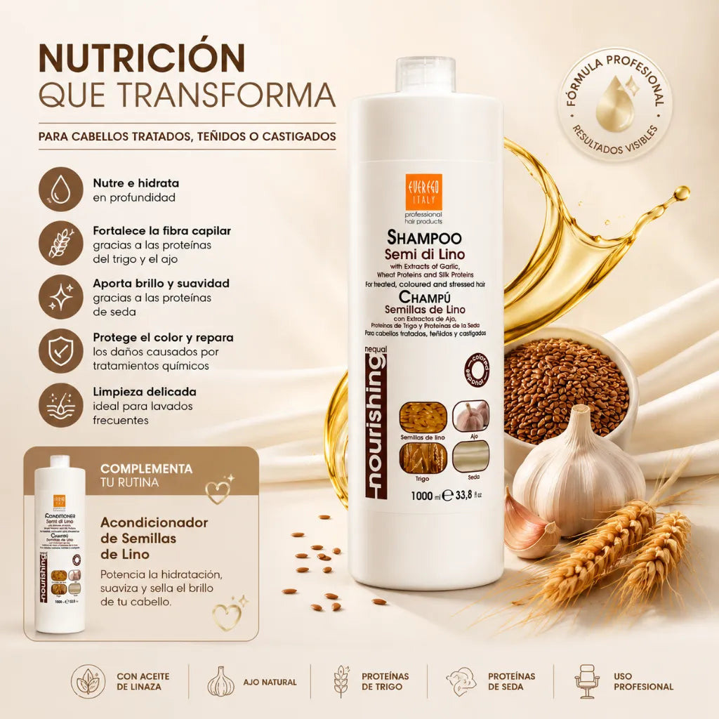 Champú de Semillas de Lino – Nutrición y Luminosidad Profesional | 1000 ml