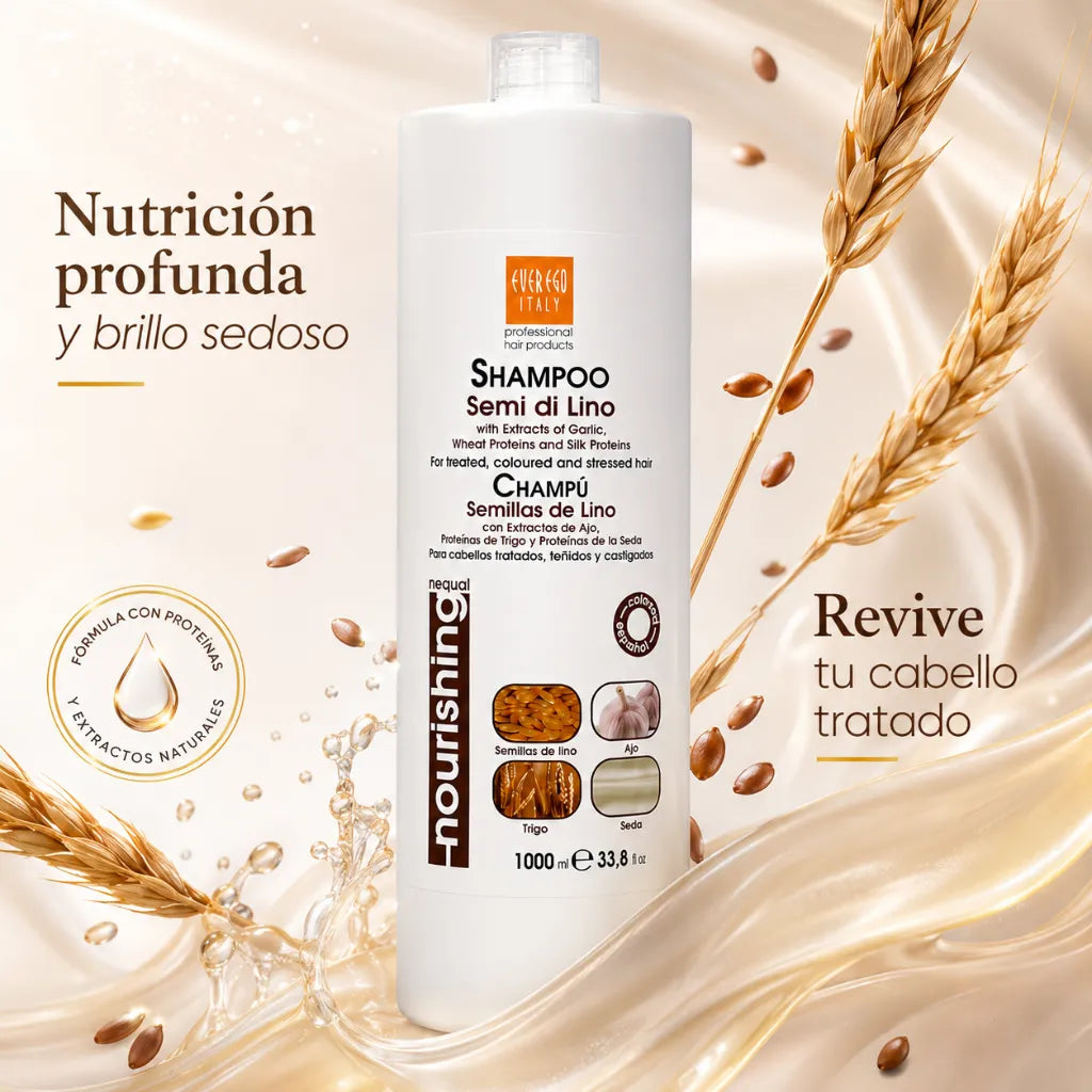 Champú de Semillas de Lino – Nutrición y Luminosidad Profesional | 1000 ml