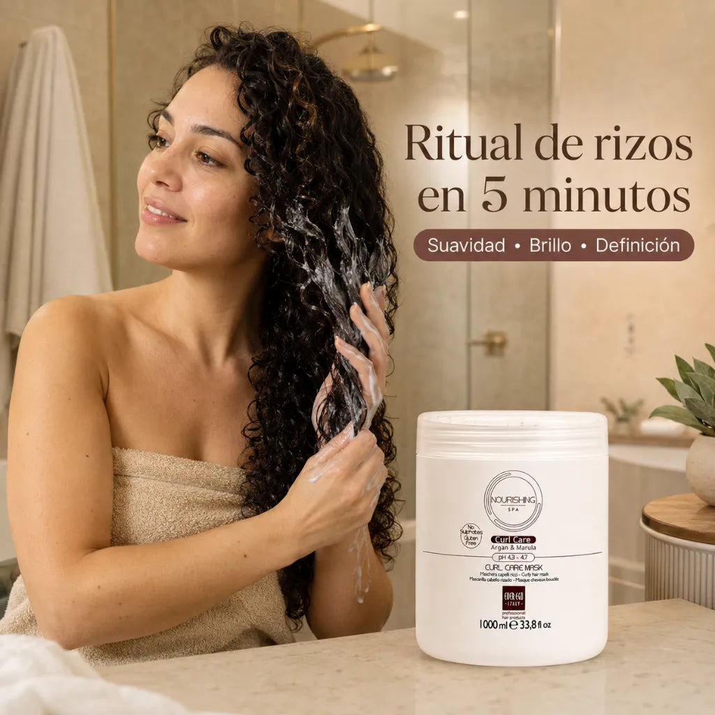Ever Ego Italy – Mascarilla Nutritiva de Argán y Marula para Cabello Rizado 1000ml