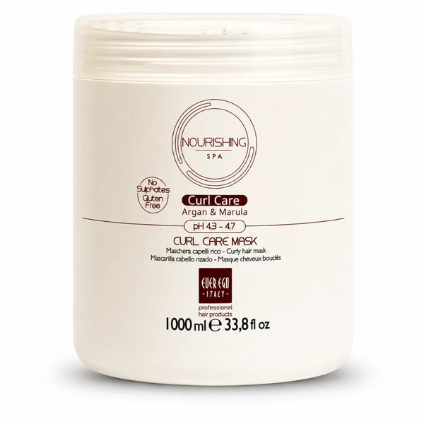 Ever Ego Italy – Mascarilla Nutritiva de Argán y Marula para Cabello Rizado 1000ml