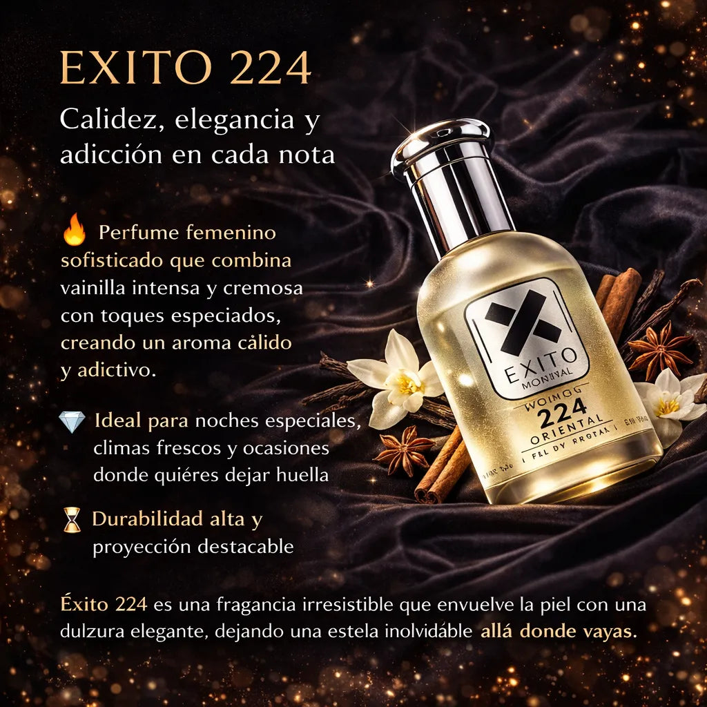 EXITO 224 - Perfume femenino cálido avainillado y sofisticado