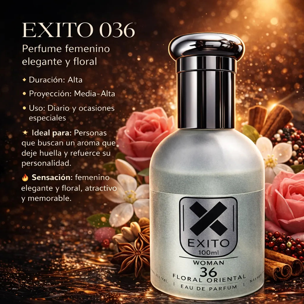 Exito 036 - Perfume femenino elegante y floral 100 ml