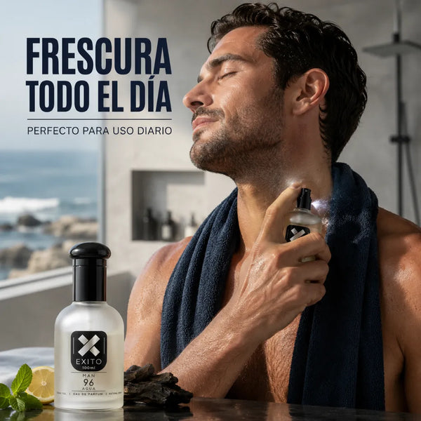 EXITO 096 – Perfume Masculino Cítrico Aromático Marino 100ml