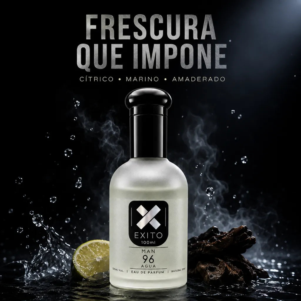 EXITO 096 – Perfume Masculino Cítrico Aromático Marino 100ml
