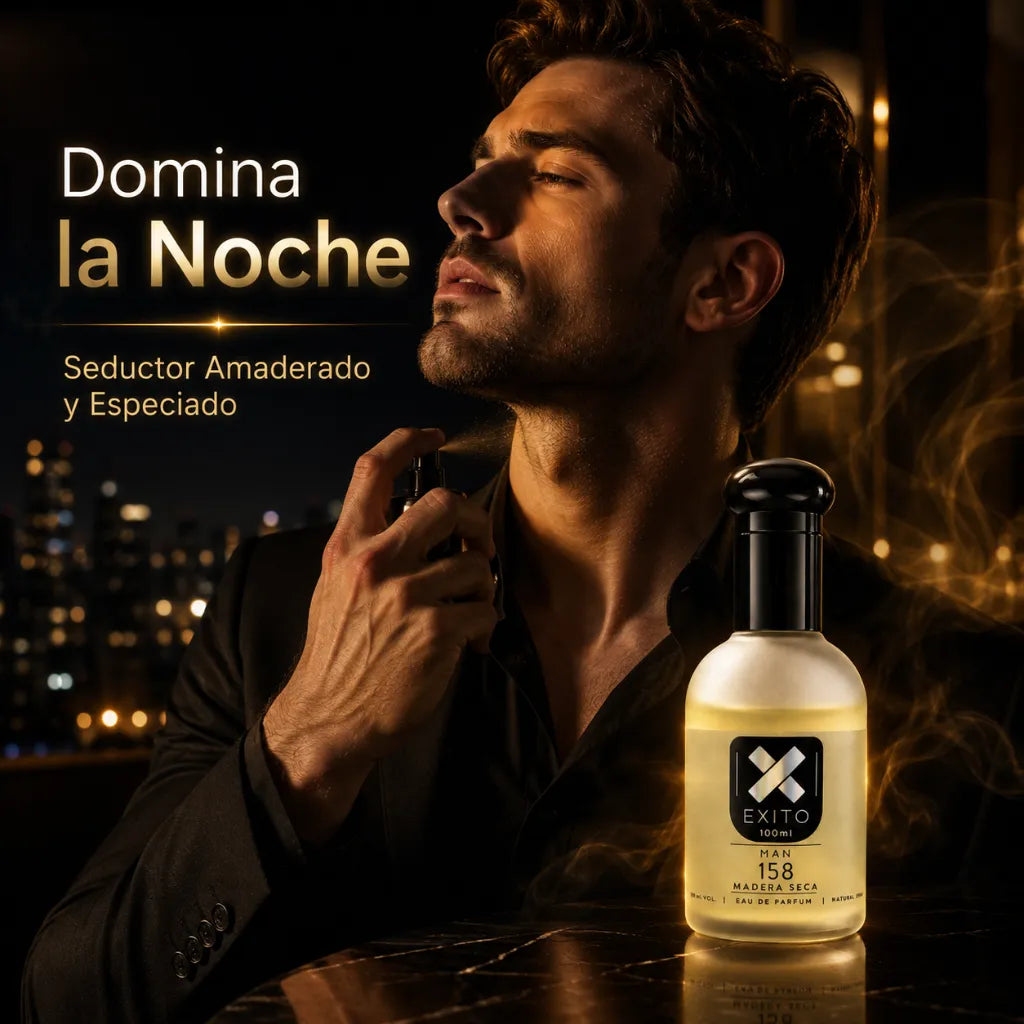 EXITO 158 – Perfume Masculino Cálido Especiado Ámbar 100ml