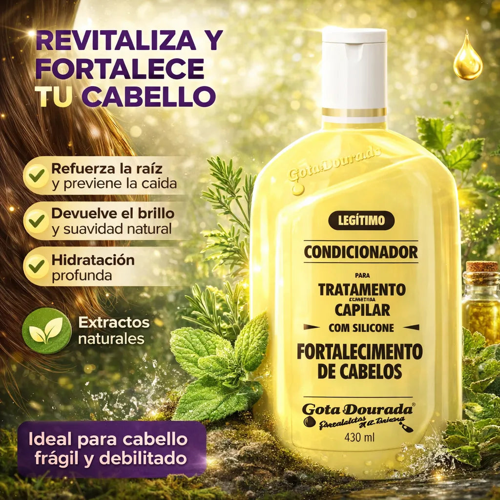 Gota Dourada – Acondicionador Fortalecedor con Extracto de Hierbas para Cabello Débil 430ml