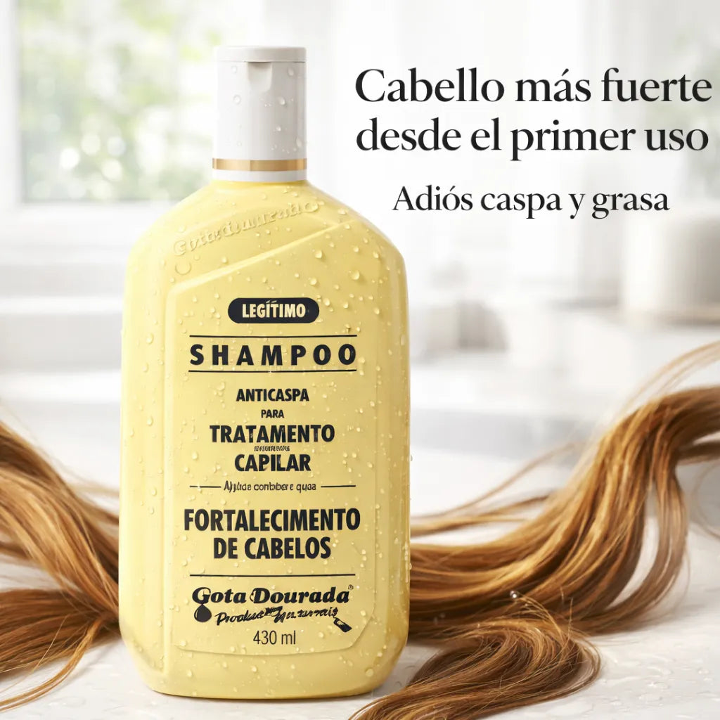 Gota Dourada – Champú Fortalecedor Anticaspa con Ajo para Cabello Débil 430ml