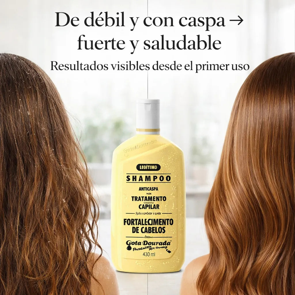 Gota Dourada – Champú Fortalecedor Anticaspa con Ajo para Cabello Débil 430ml