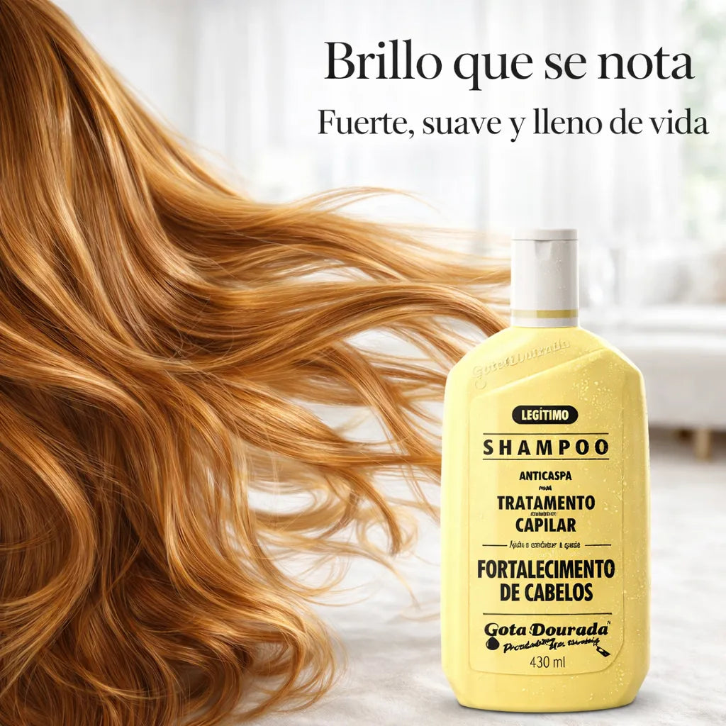 Gota Dourada – Champú Fortalecedor Anticaspa con Ajo para Cabello Débil 430ml