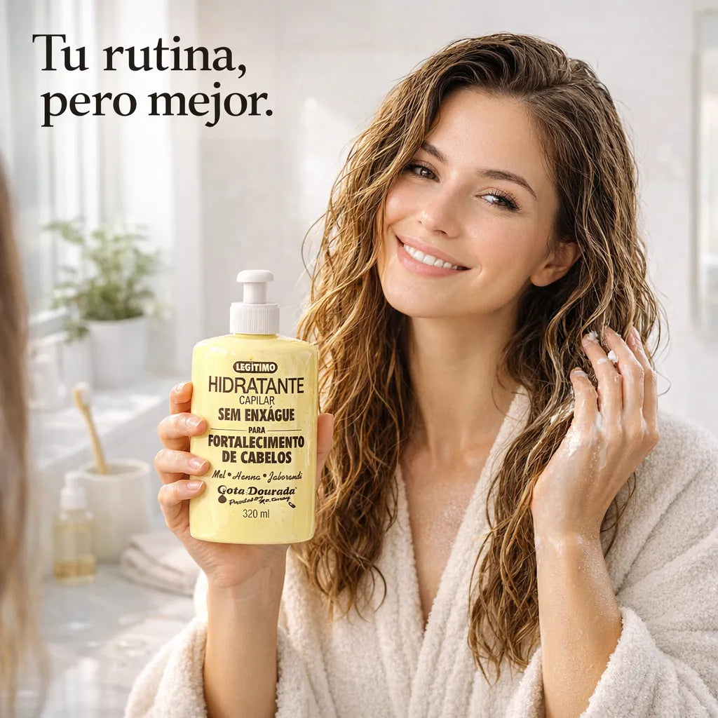 Gota Dourada – Leave-in Hidratante Capilar Fortalecedor con Miel para Cabello Dañado 320ml