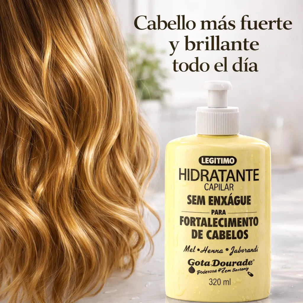 Gota Dourada – Leave-in Hidratante Capilar Fortalecedor con Miel para Cabello Dañado 320ml